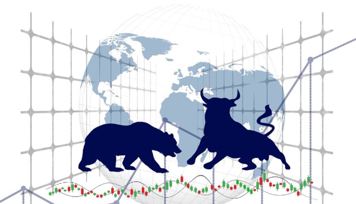 stock market represented by a bull and a bear